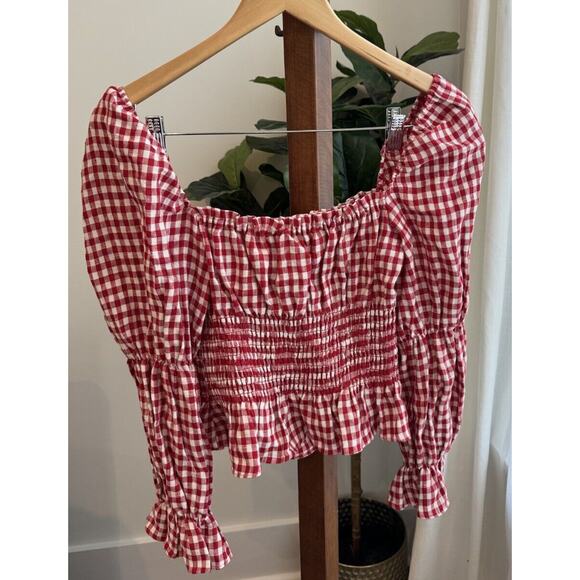 {reformation} gingham blouse - Picture 2 of 4